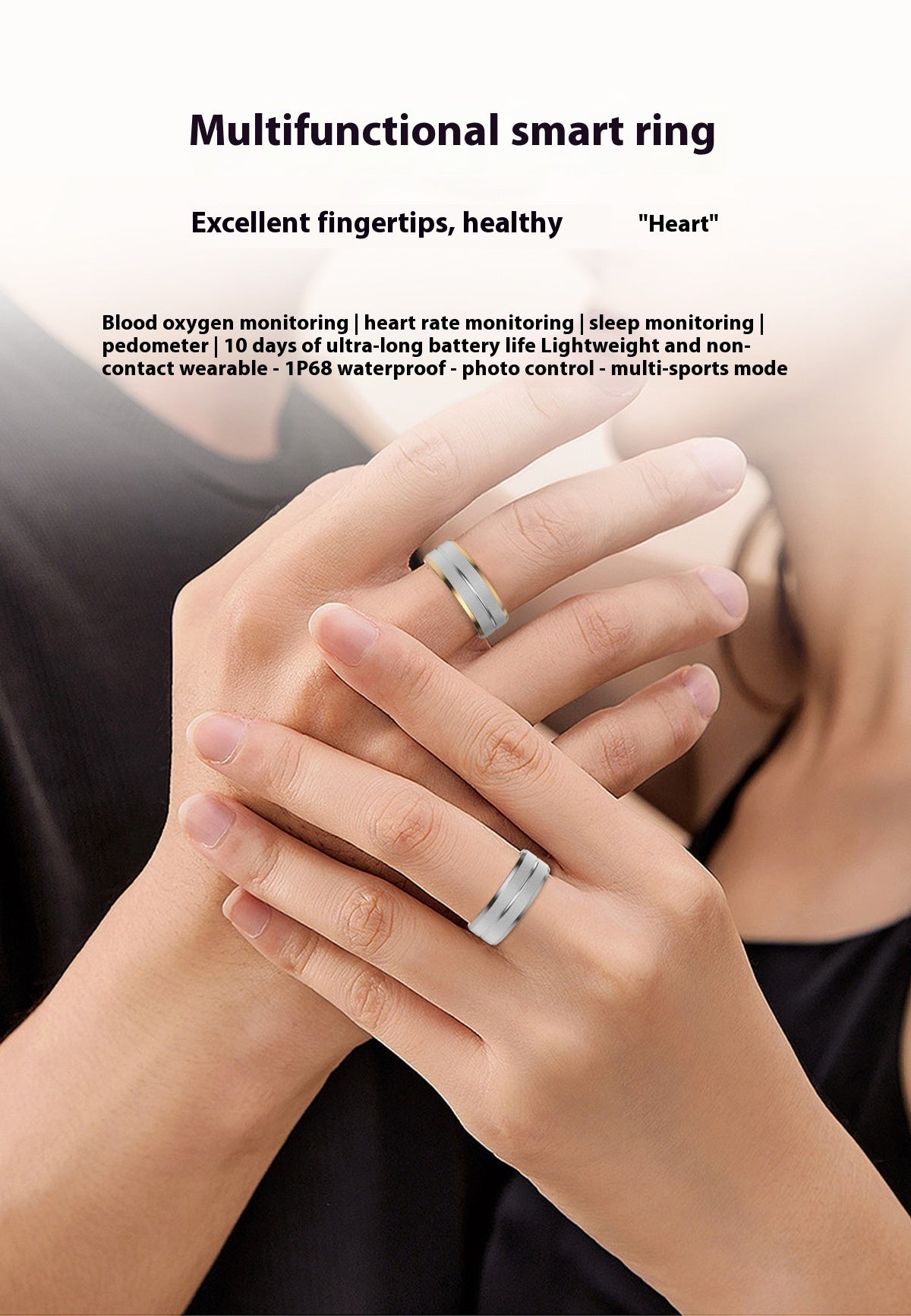2024 Smart Ring For Men Women Heart Rate Blood Oxygen Monitoring Multi