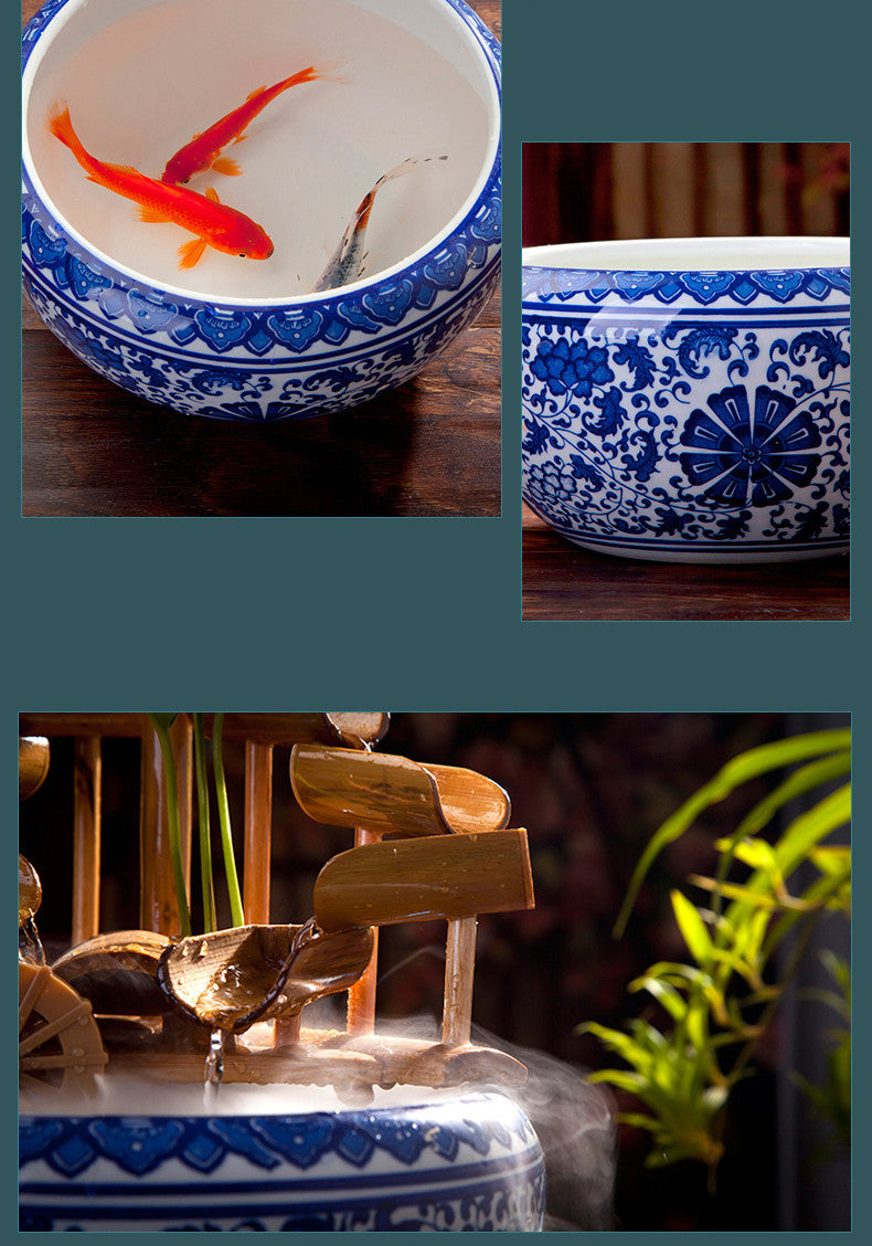 Fashion Personality Ceramic Flowing Water Fountain Ornament