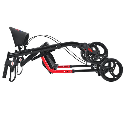 Ultra Stable Rollator Walker  300lbs Capacity Padded Seat & Backrest