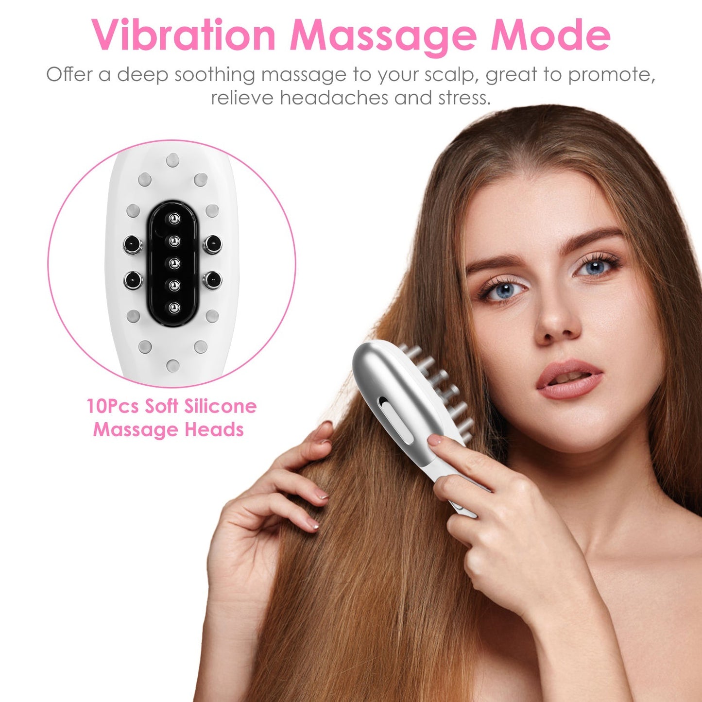 1Pc Electric Scalp Massage Comb Microcurrent Hair Brush