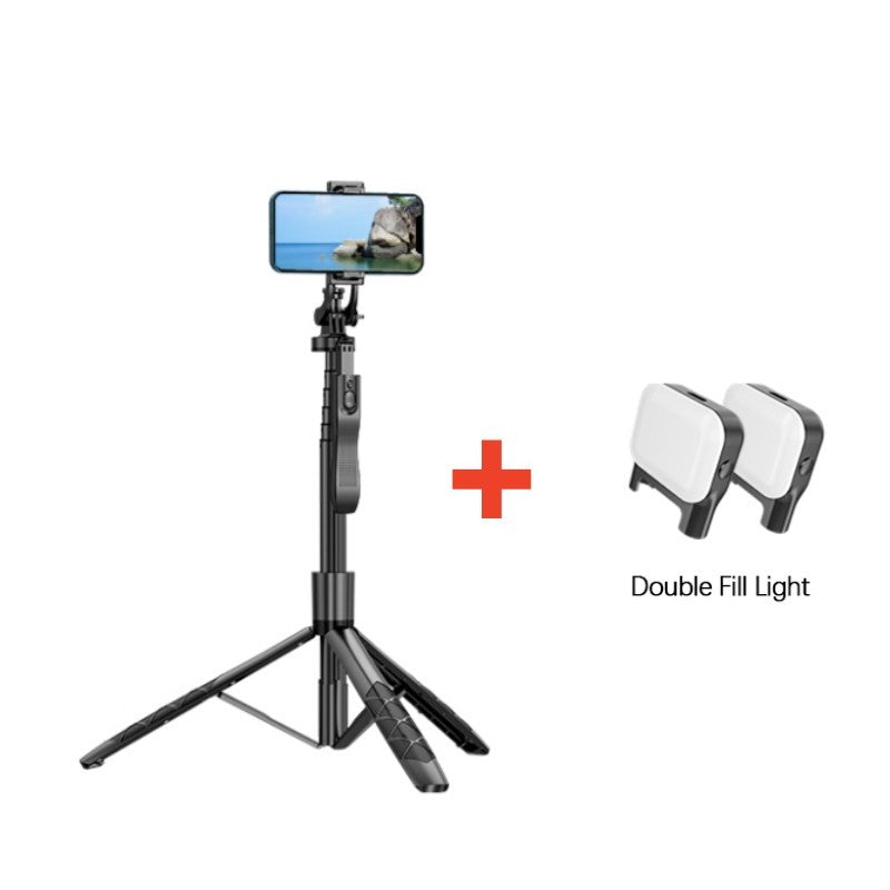 Mobile Phone Holder Gimbal Stabilizer Tripod with double fill light for steady photography and videography.